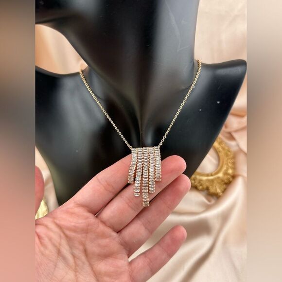 Anna & Ava Gold Cubic Zirconia Waterfall Pendant Necklace - Picture 5 of 6